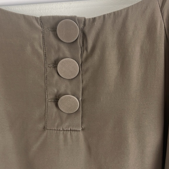 Aritzia Central Park West Taupe Silk Blouse - Picture 8 of 10